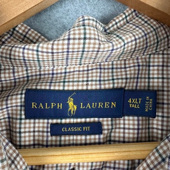 Ralph Lauren Classic Fit Tall Plaid Long Sleeve Button Down Shirt Men's 4XLT NEW - Picture 3 of 9